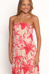 Lani A Line Strapless Maxi Dress - Pink Floral