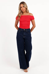 Lanna Off Shoulder Top - Red