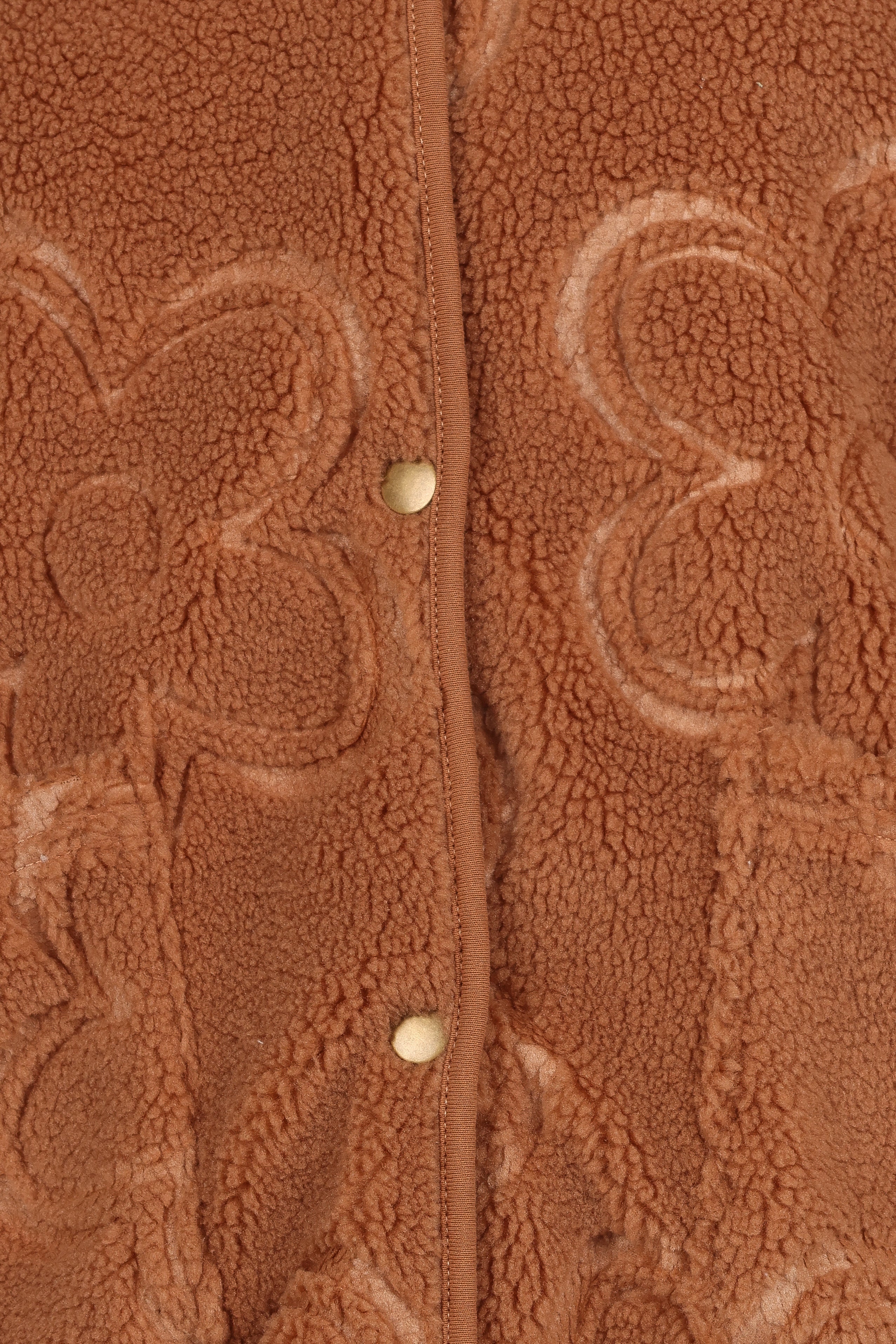 Lasky Flower Pattern Button Down Jacket - Camel