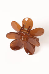 Leona Flower Clip - Brown