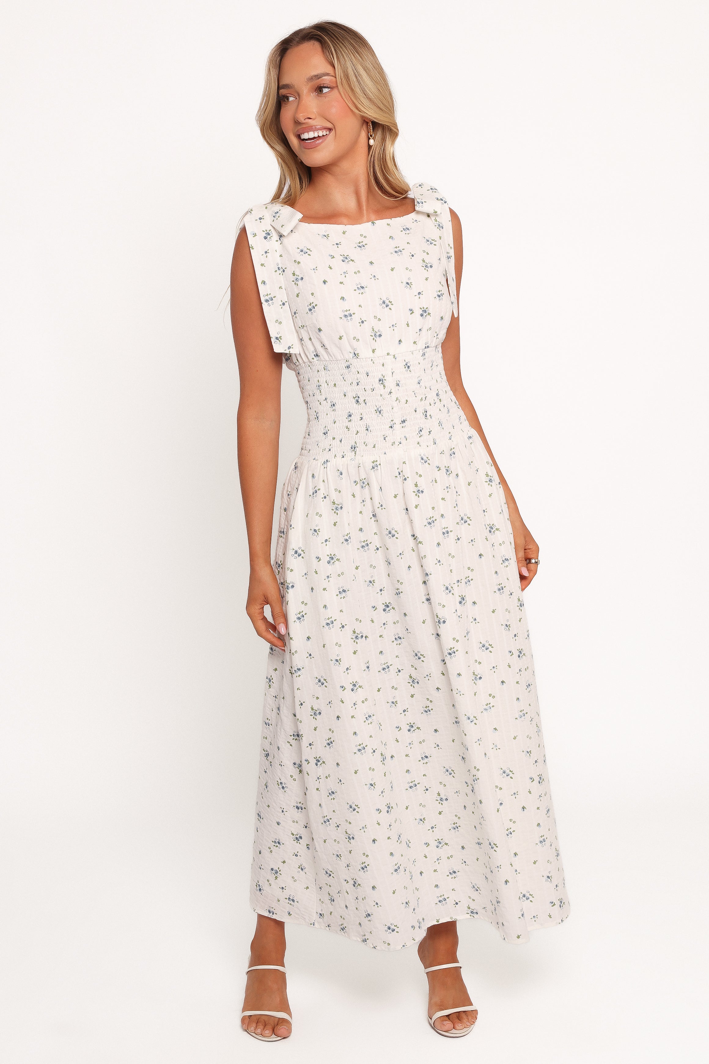 Leticia Midi Dress - Blue Ditsy Floral