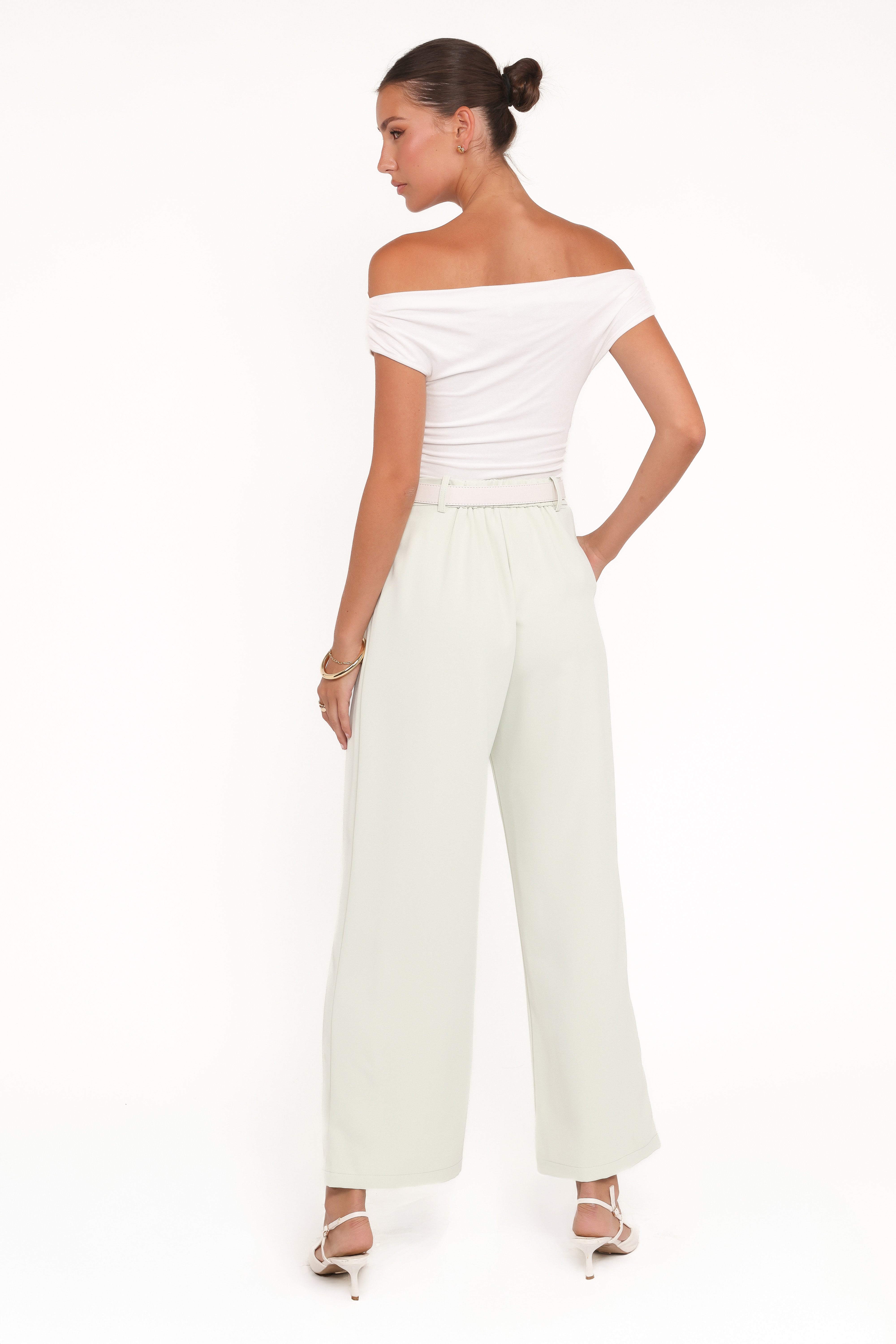 Lia Wide Leg Pant - Sage Green