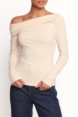 Liah Off Shoulder Knit Top - Cream