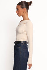 Liah Off Shoulder Knit Top - Cream
