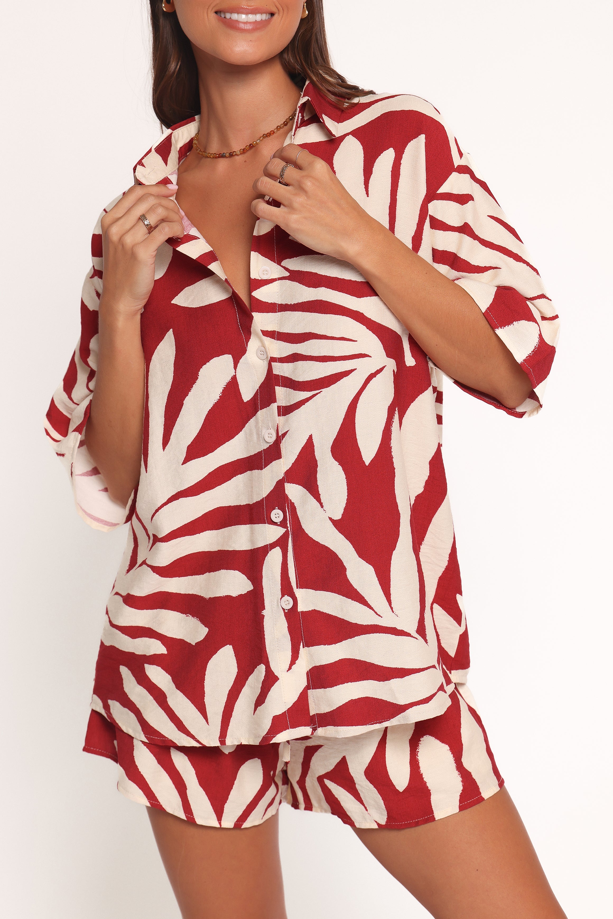 Lilo Short Set - Red Palm Print