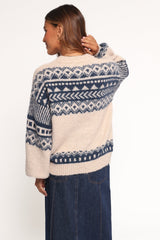 Lincoln Fair Isle Knit Sweater - Navy