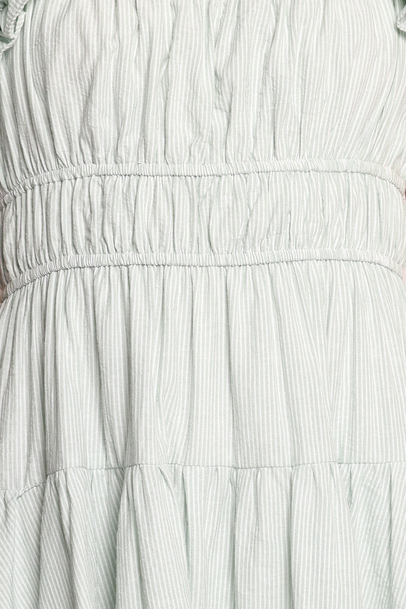 Linda Midi Dress - Green Stripe