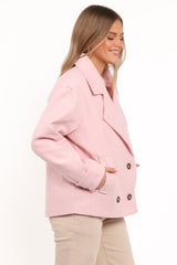 Lindy Cropped Coat - Baby Pink