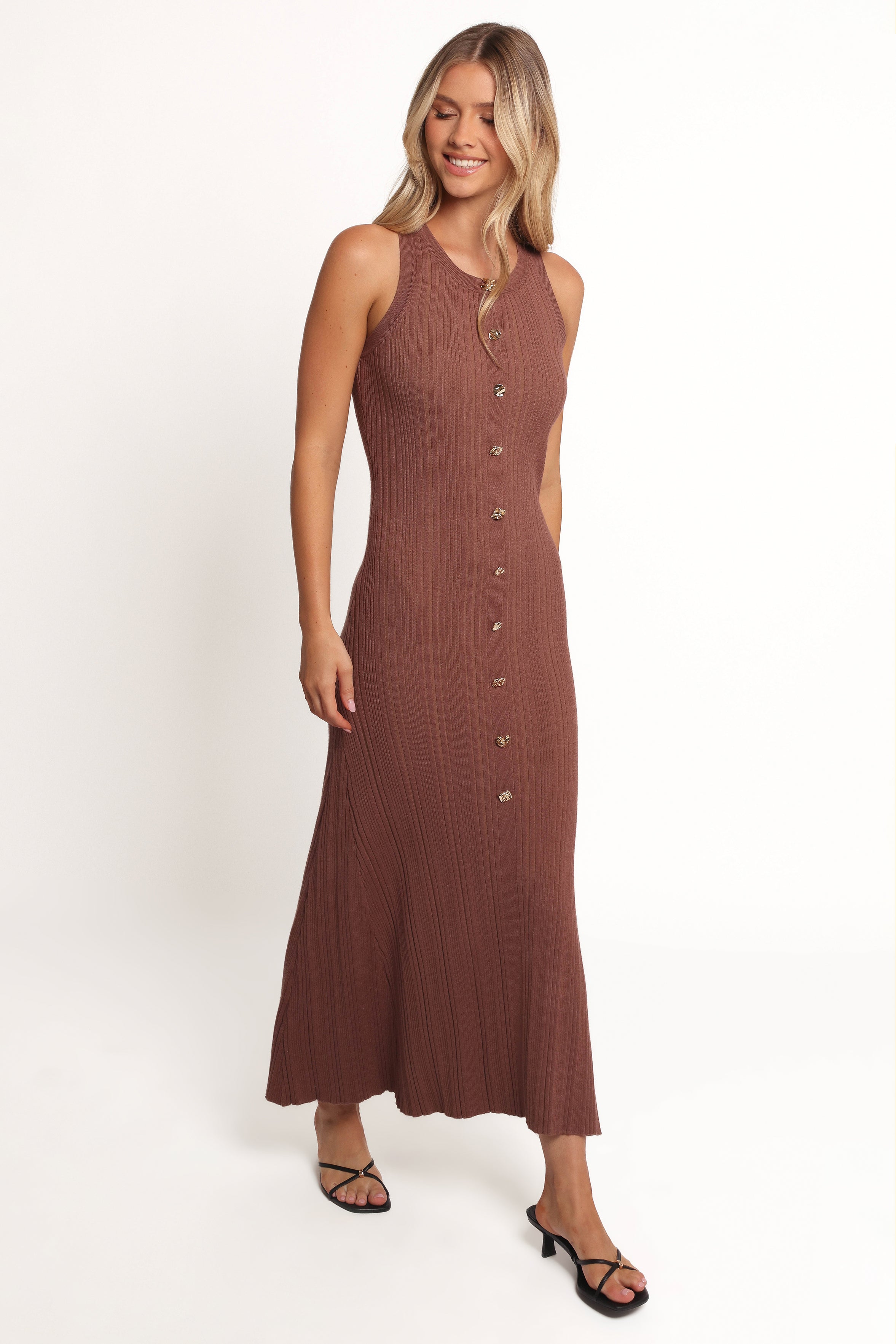 Lyon Maxi Knit Dress - Chocolate Brown