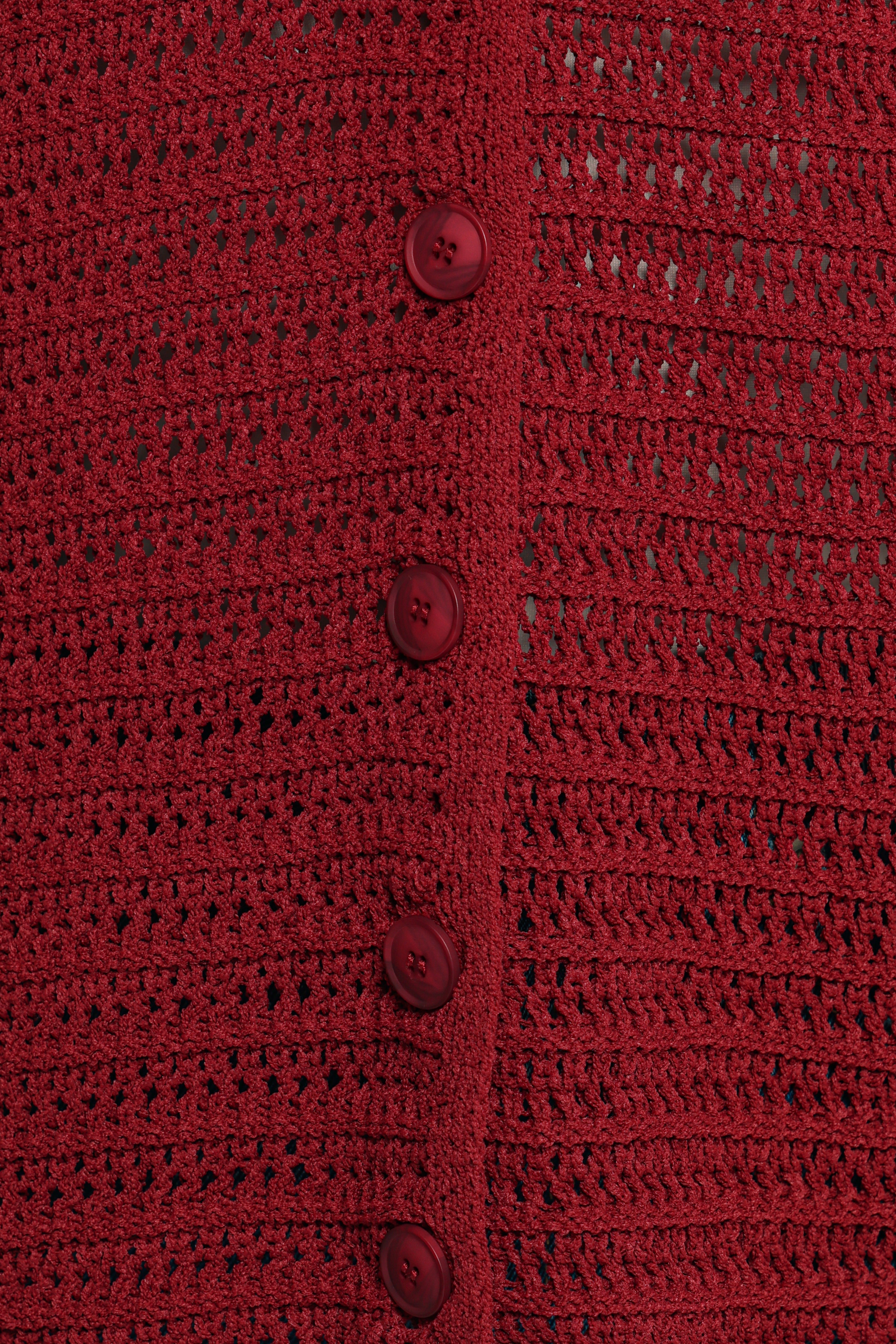 Lyra Large Collar Cardigan - Burgundy