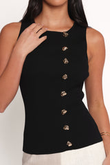 Lysa Knit Vest Top - Black
