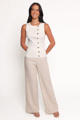 Lysa Knit Vest Top - White