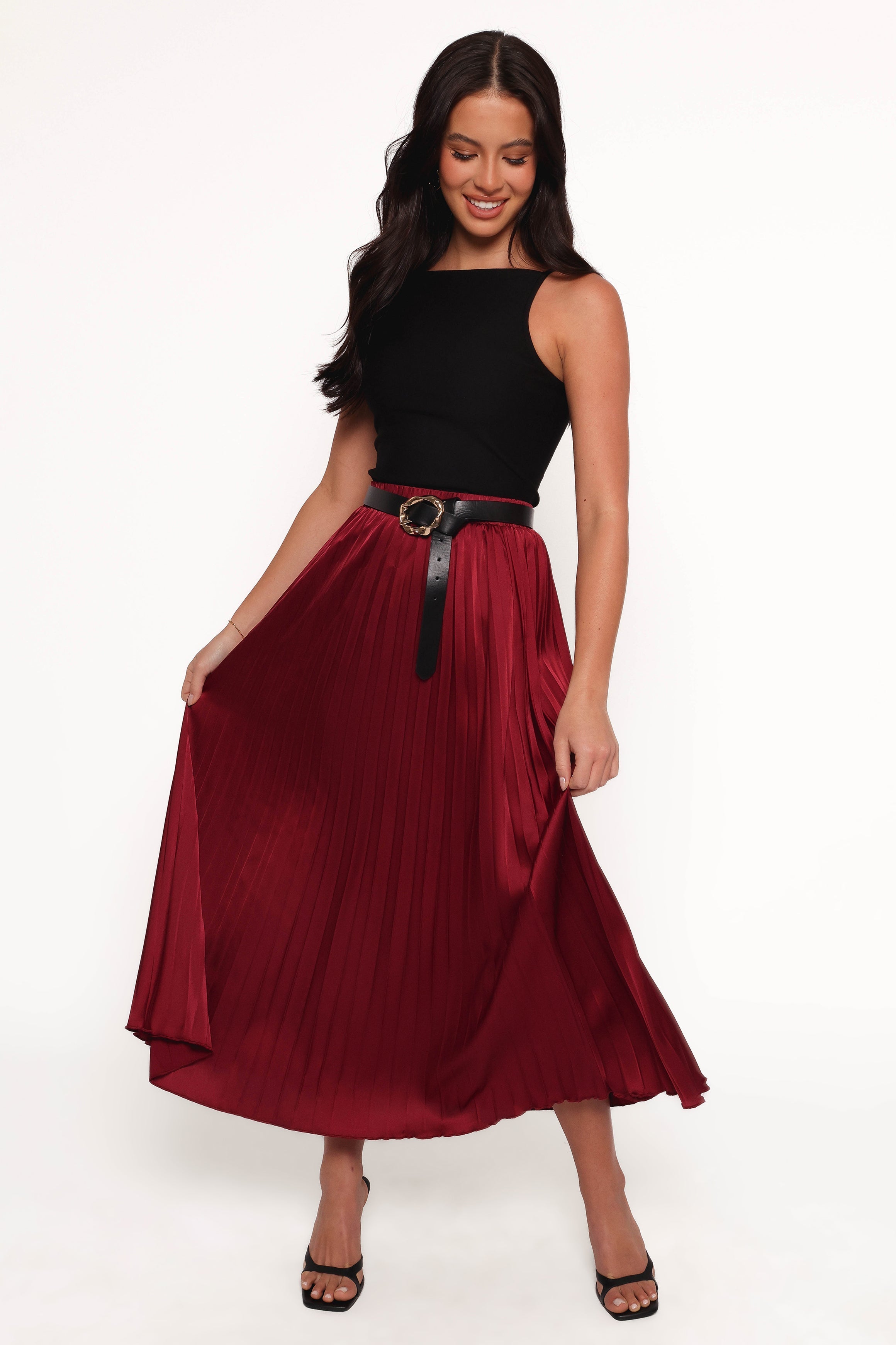 Lysandra Maxi Skirt - Burgundy