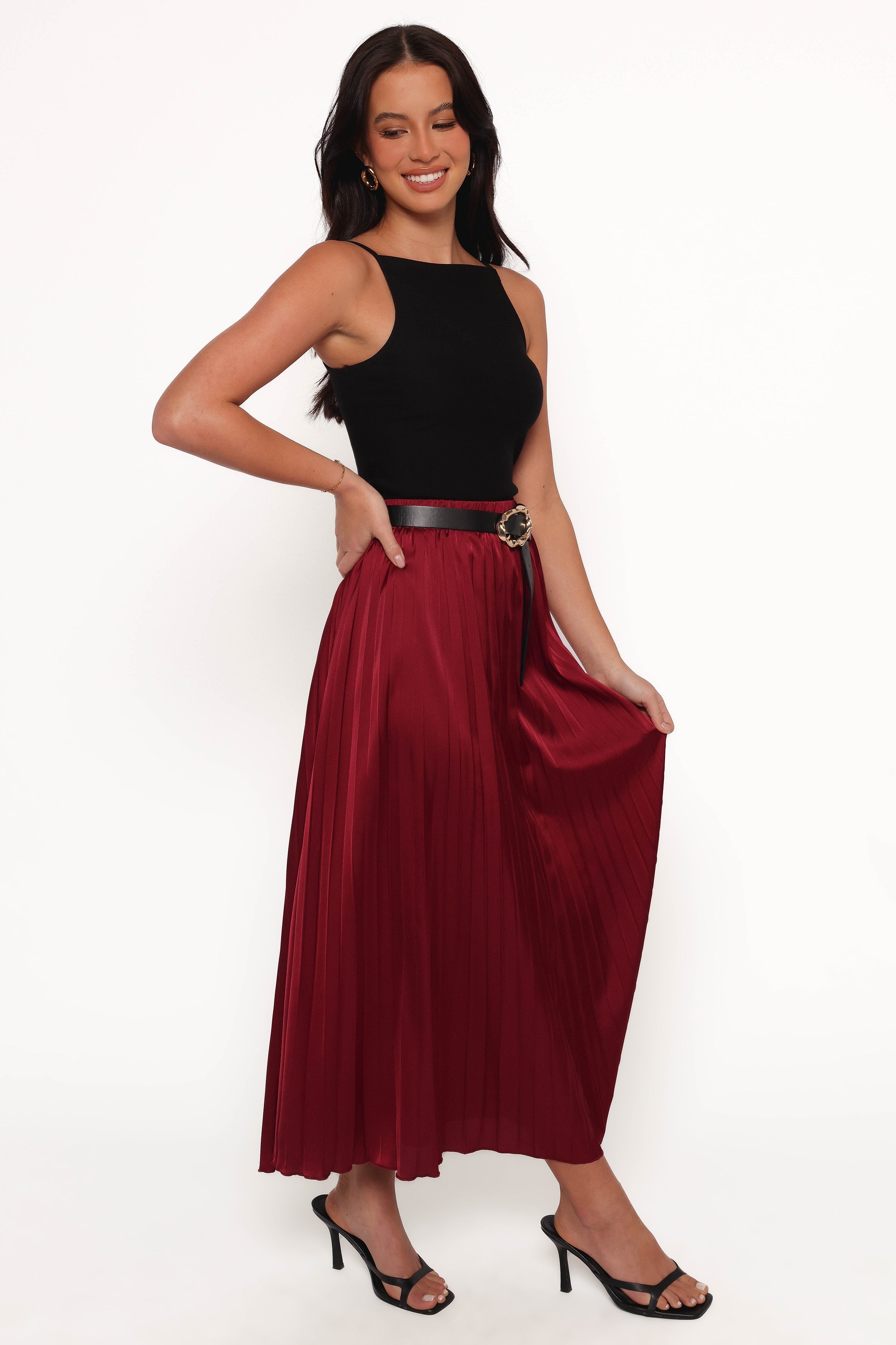 Lysandra Maxi Skirt - Burgundy