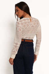Maddot Long Sleeve Top - Cream