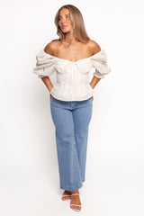 Mairead Eyelet Top - Cream