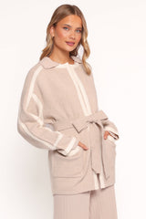 Maloney Tie Front Coatigan - Beige
