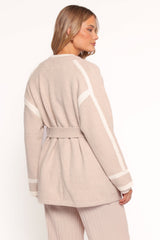 Maloney Tie Front Coatigan - Beige