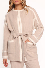 Maloney Tie Front Coatigan - Beige