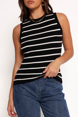 Margot Knit Top - Black Stripe