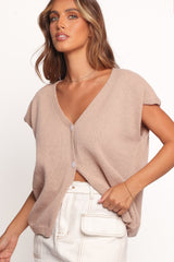 Mariana Knit Vest - Beige Marle