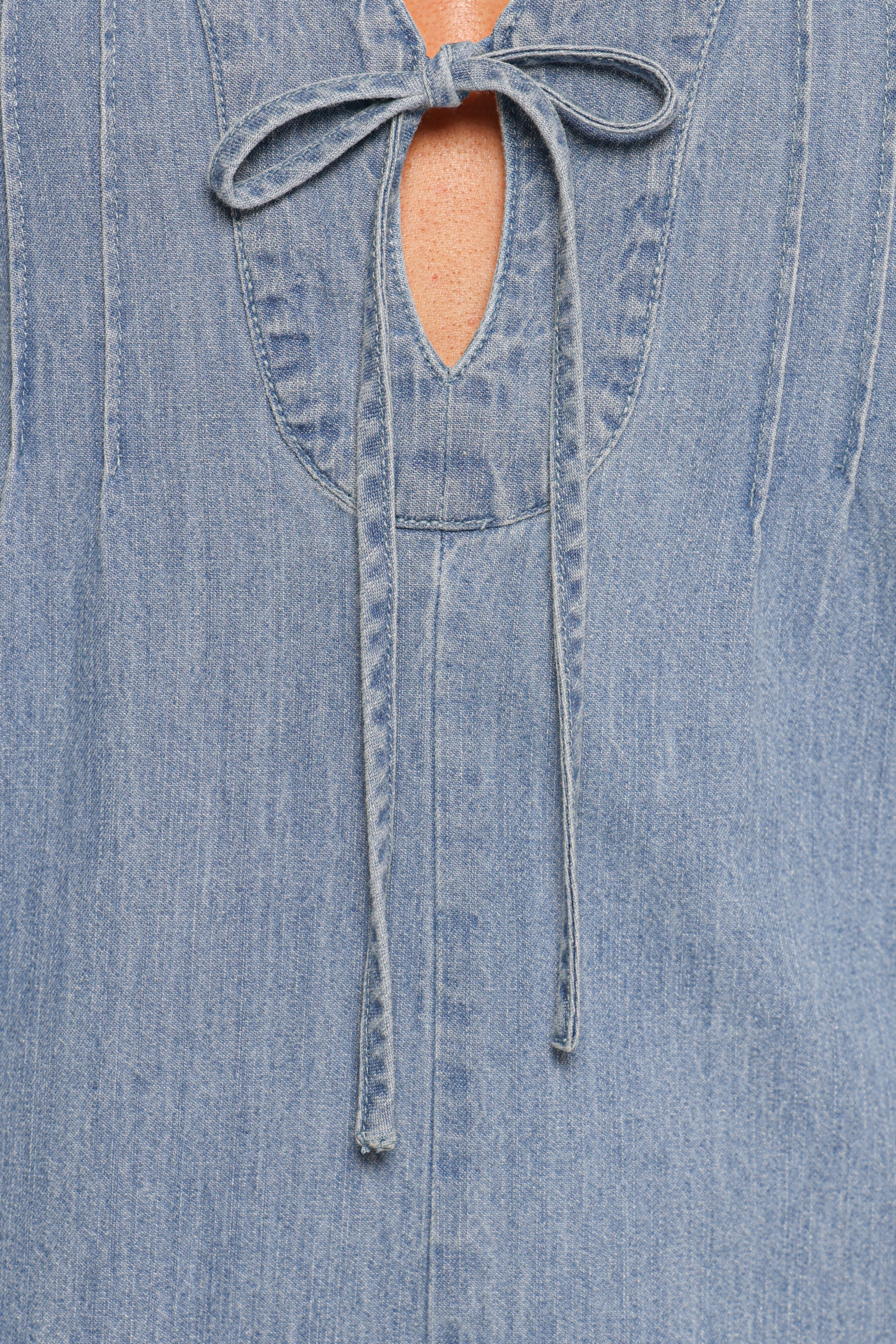 Marilla Romper - Light Denim