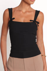 Marley Bow Knit Top - Black