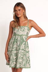 McKinley Mini Dress - Green Floral