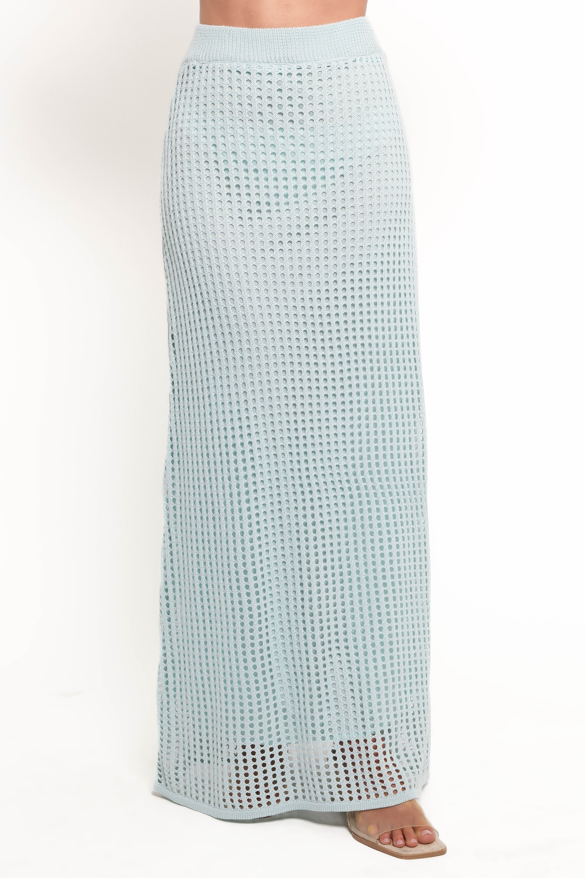 Kinnie Knit Skirt Set - Light Blue