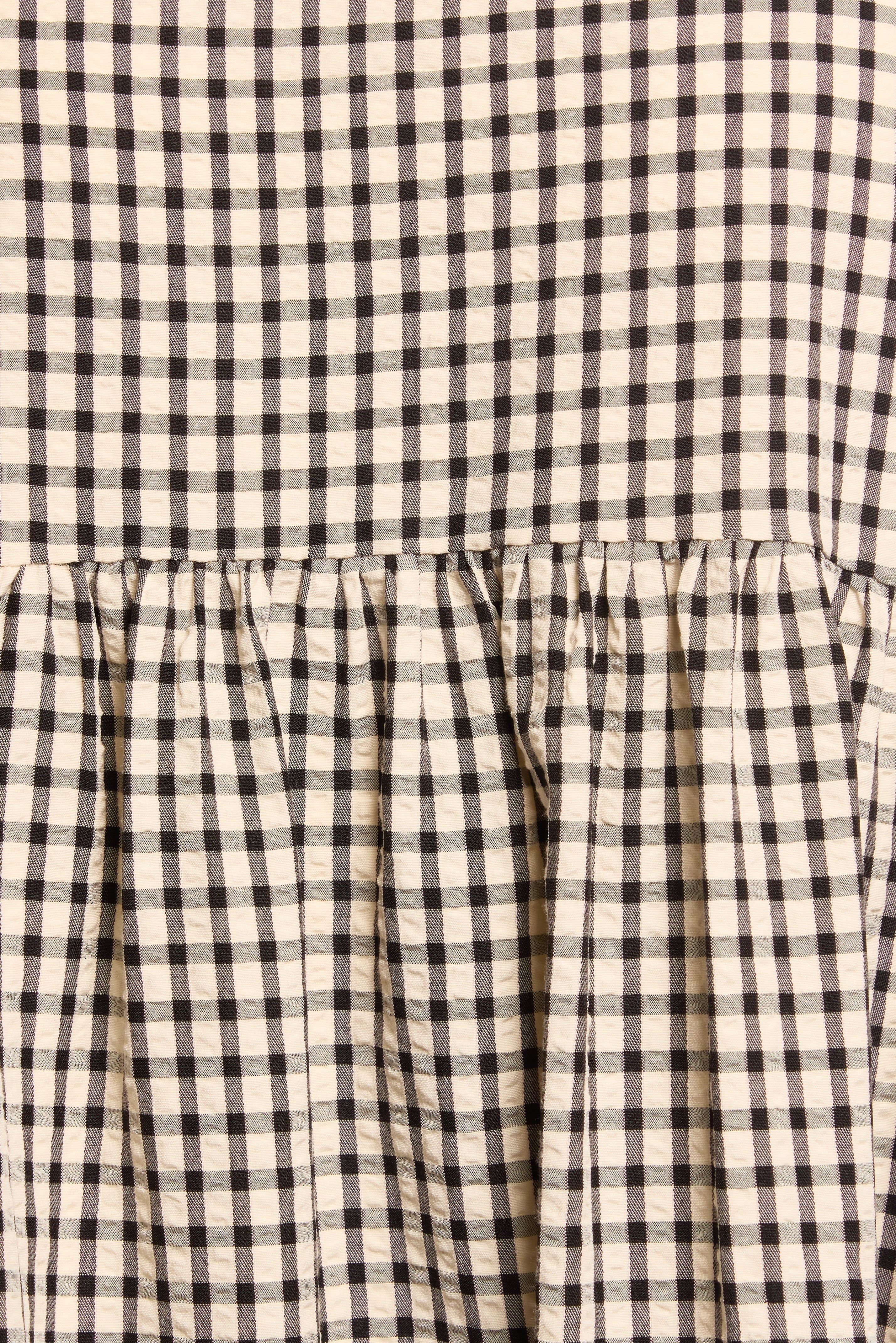 Micaela Long Sleeve Mini Dress - Black Gingham