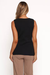 Milani Bow Knitted Top - Black