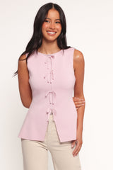 Milani Bow Knitted Top - Light Pink
