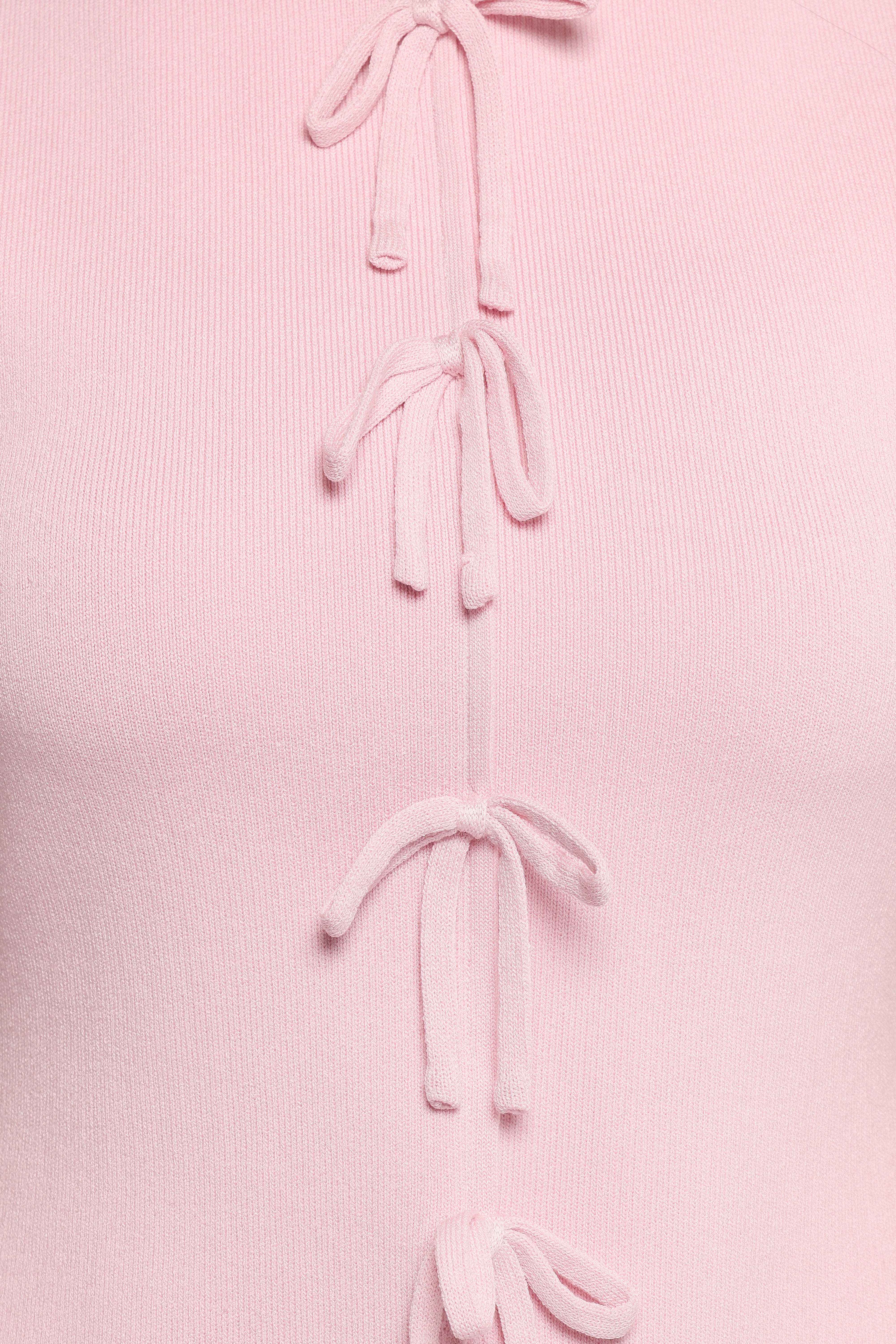 Milani Bow Knitted Top - Light Pink
