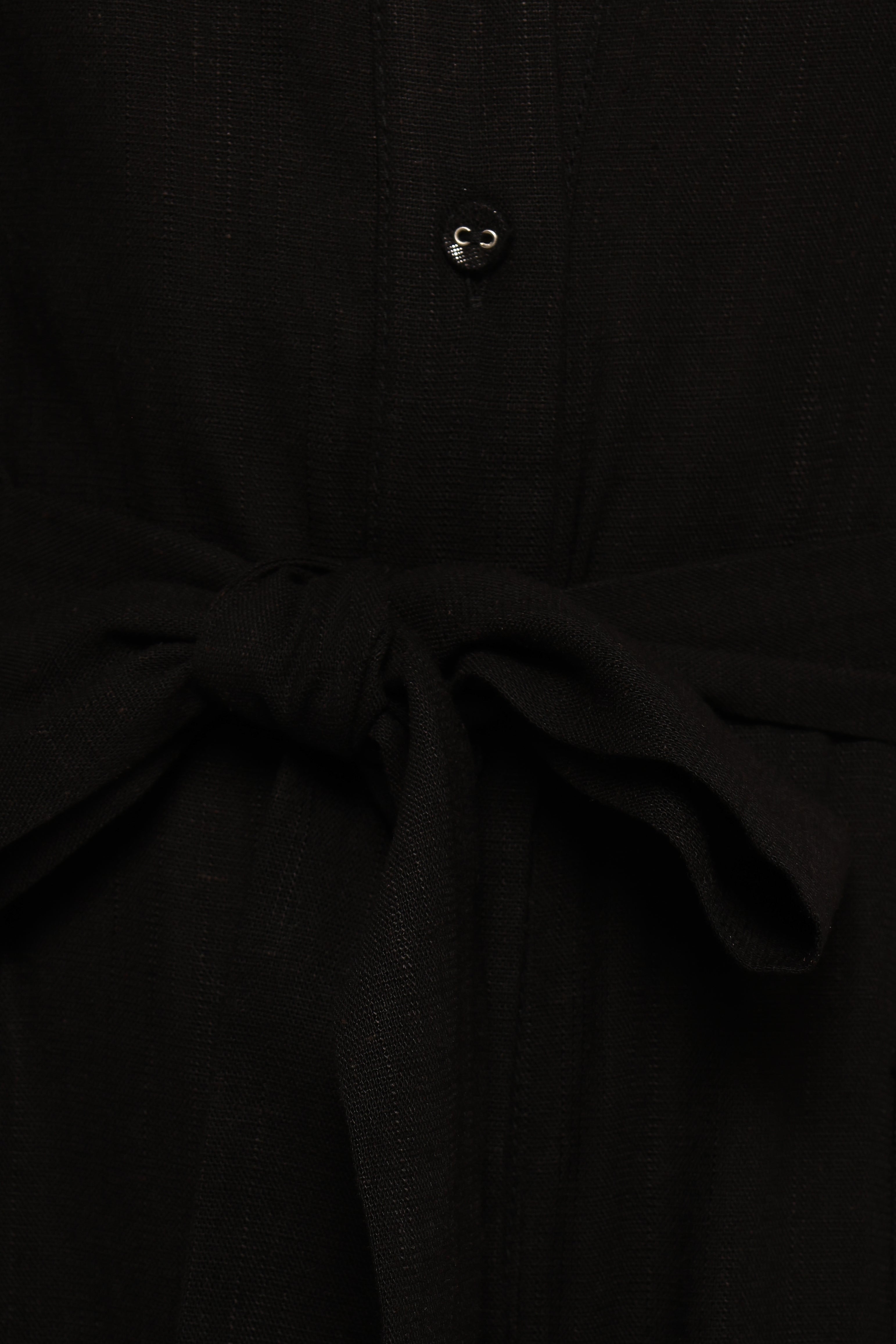 Minnie Waist Tie Jumpsuit - Black