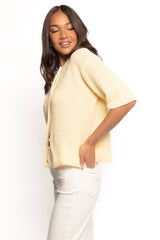 Miriam Short Sleeve Knit Top - Yellow