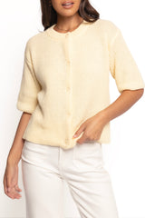 Miriam Short Sleeve Knit Top - Yellow