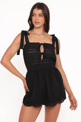 Morena Eyelet Romper - Black