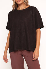 Morris Short Sleeve Oversized Sweater Tee - Dark Chocolate
