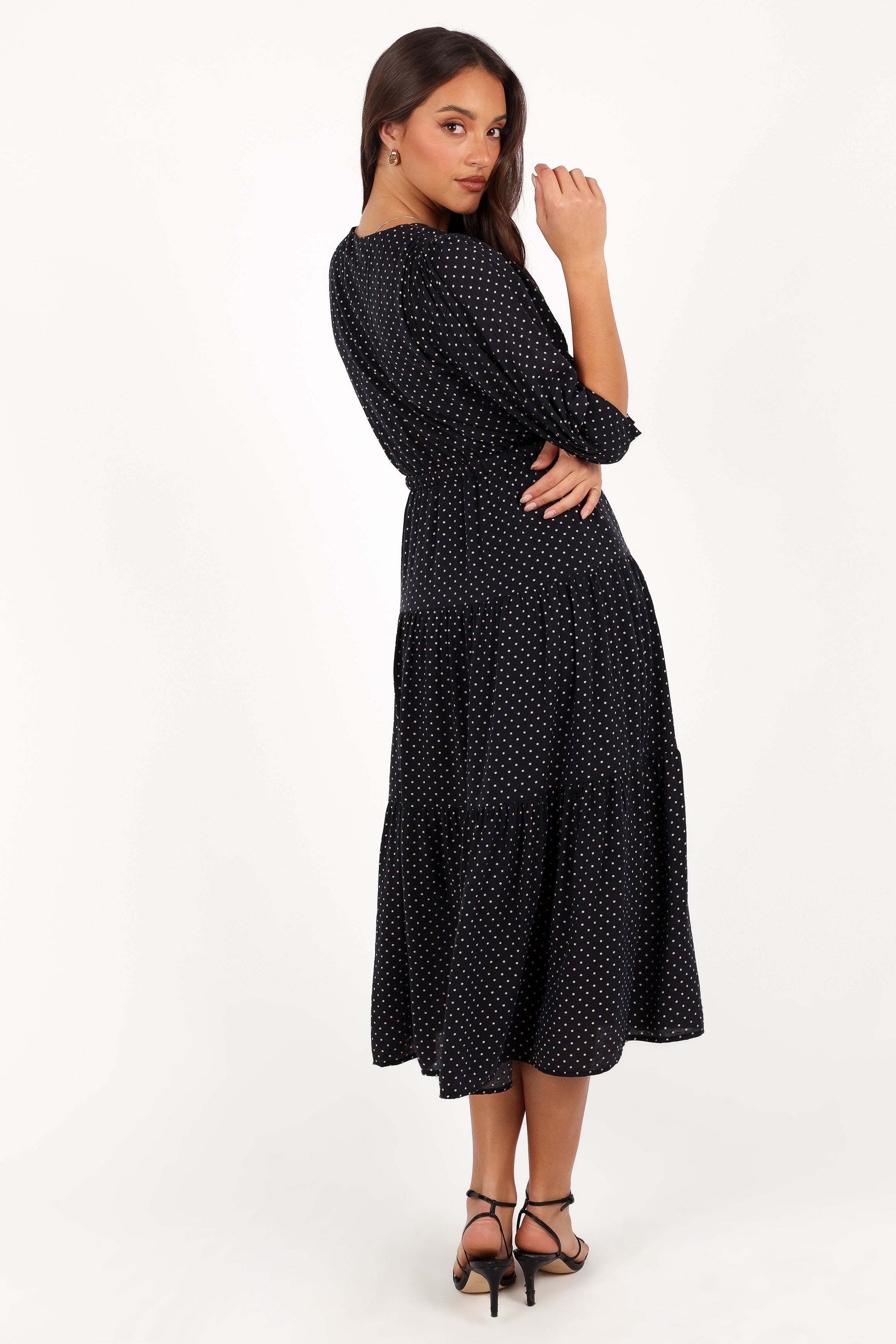 Moscow Midi Dress - Black Polka Dot