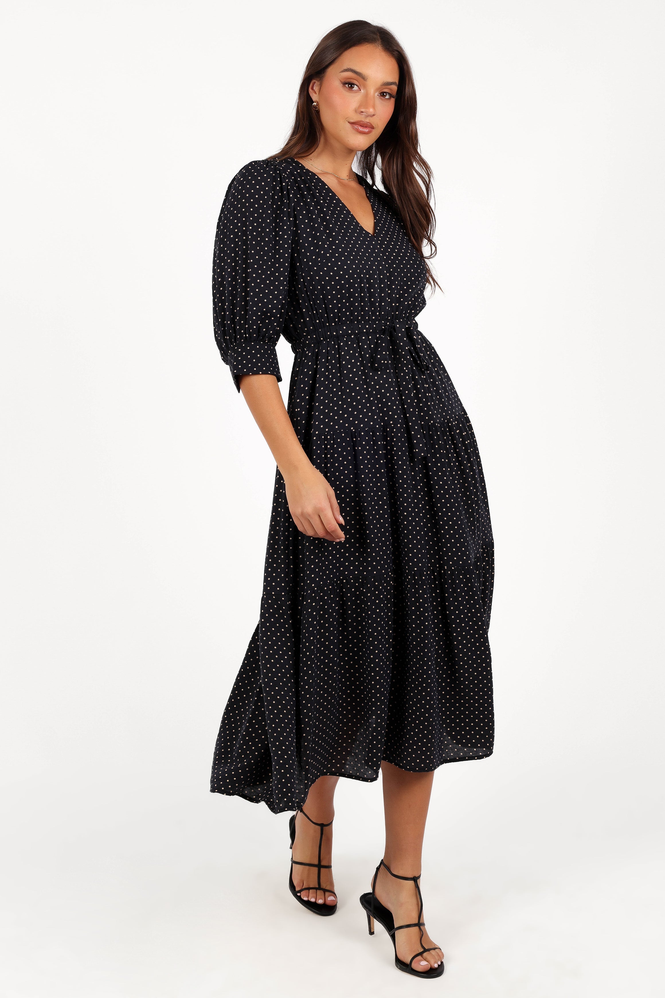 Moscow Midi Dress - Black Polka Dot