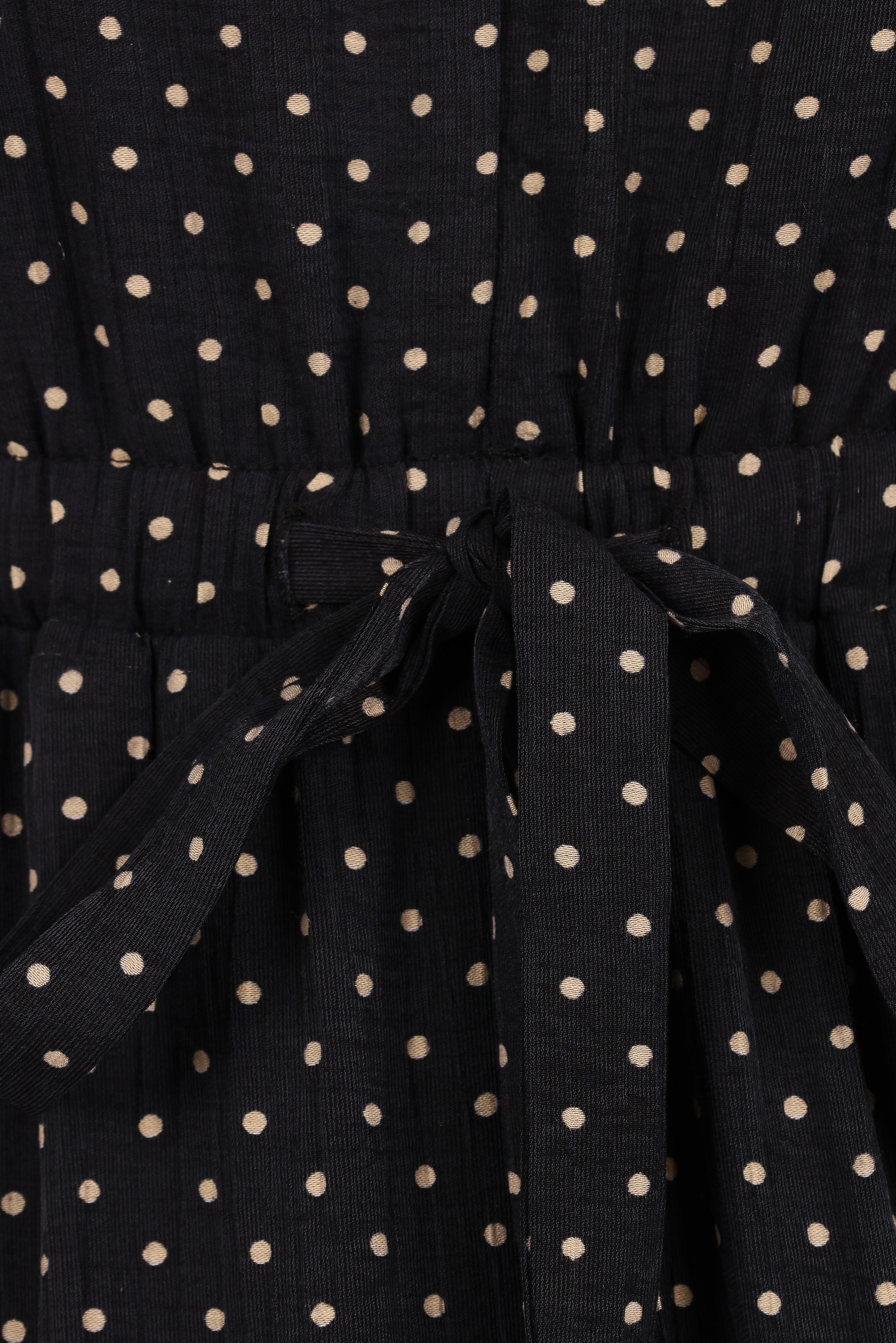Moscow Midi Dress - Black Polka Dot