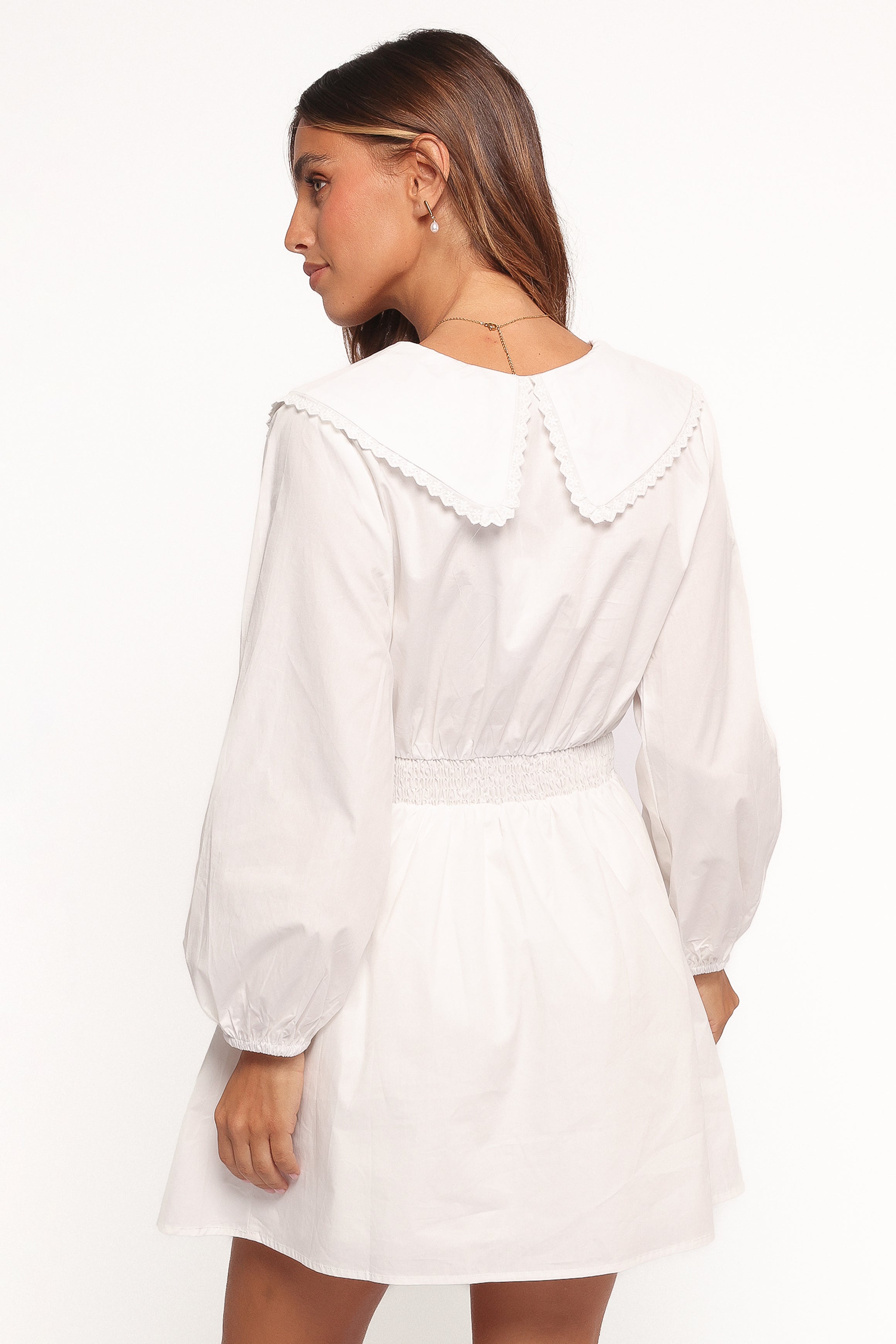 Nerida Long Sleeve Mini Dress - White