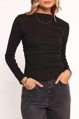 Nissa Long Sleeve Top - Black