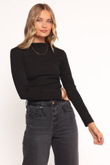 Nissa Long Sleeve Top - Black