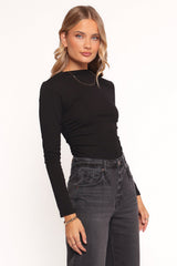 Nissa Long Sleeve Top - Black