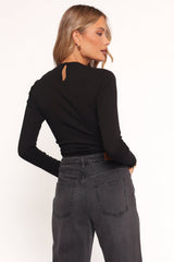 Nissa Long Sleeve Top - Black