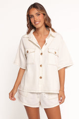 Noor Denim Short Set - White