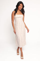 Norma Strapless Midi Dress - Pink Floral