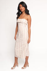 Norma Strapless Midi Dress - Pink Floral