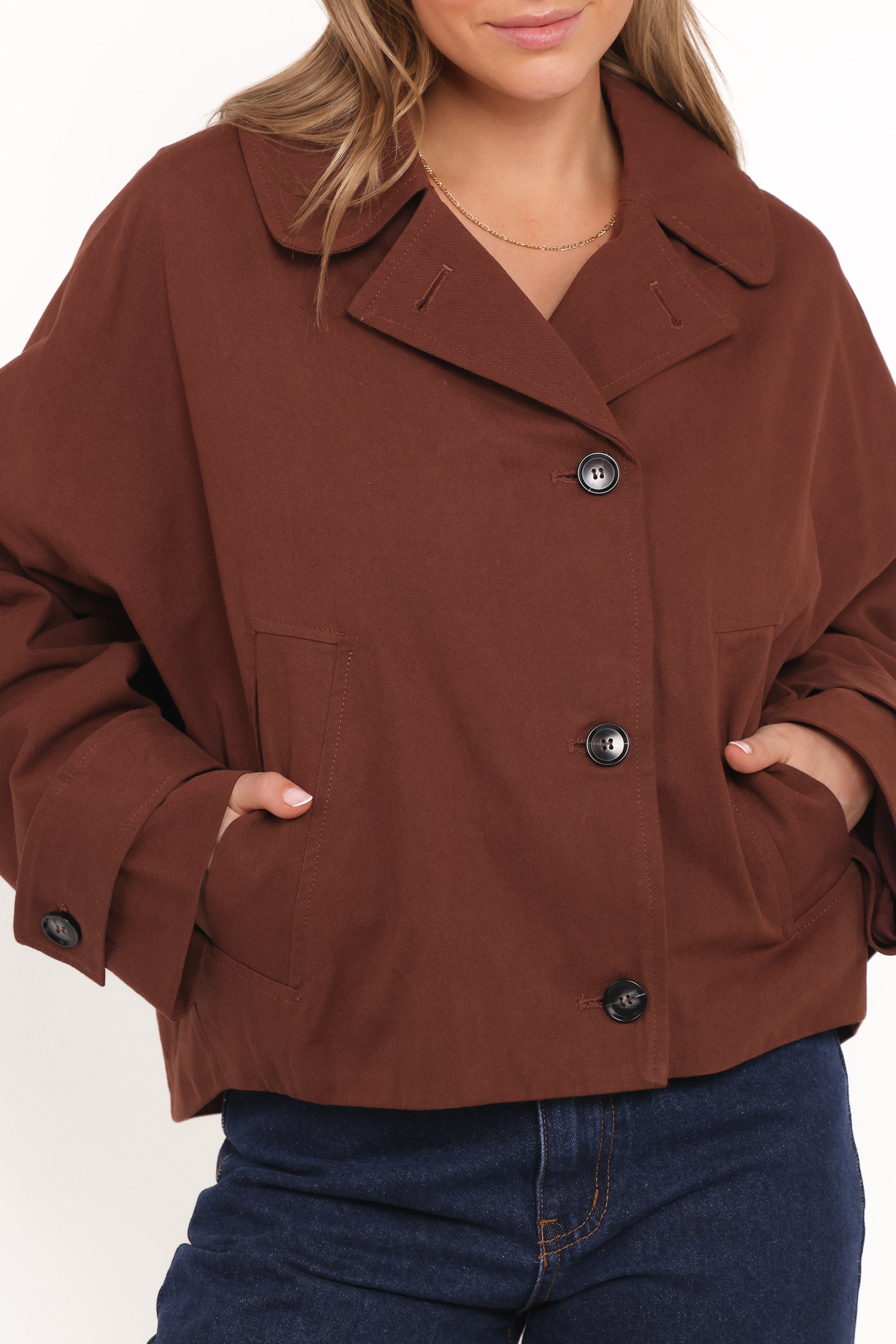 Notion Cropped Trench - Espresso